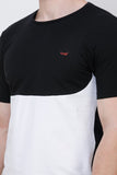 Men's Half Sleeves Round Neck Slim Fit Black T-Shirt