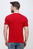 Men's Half Sleeves Round Neck Slim Fit Maroon T-shirt