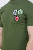 Men's Half Sleeves Hoodie Neck Slim Fit Olive T-shirt