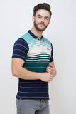 Men's Half Sleeves Polo Neck Neck Slim Fit Green T-shirt colvynharris