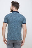 Men's Half Sleeves Polo Neck Neck Slim Fit Blue T-shirt colvynharris