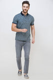 Men's Half Sleeves Polo Neck Neck Slim Fit Blue T-shirt